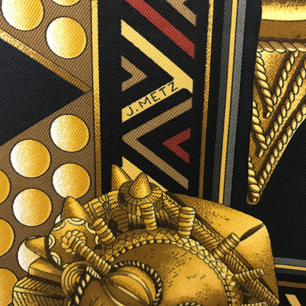 ❤️SOLD❤️ HERMES Scarf L'OR DES CHEFS BY J. Metz - Picture 5 of 7
